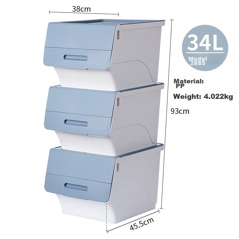 Chahua 34L Plastic Quilt Storage Box Set of 3