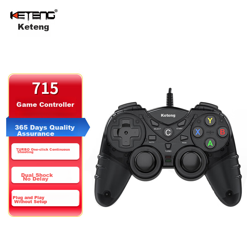 keteng steam compatible game controller for pc ps3