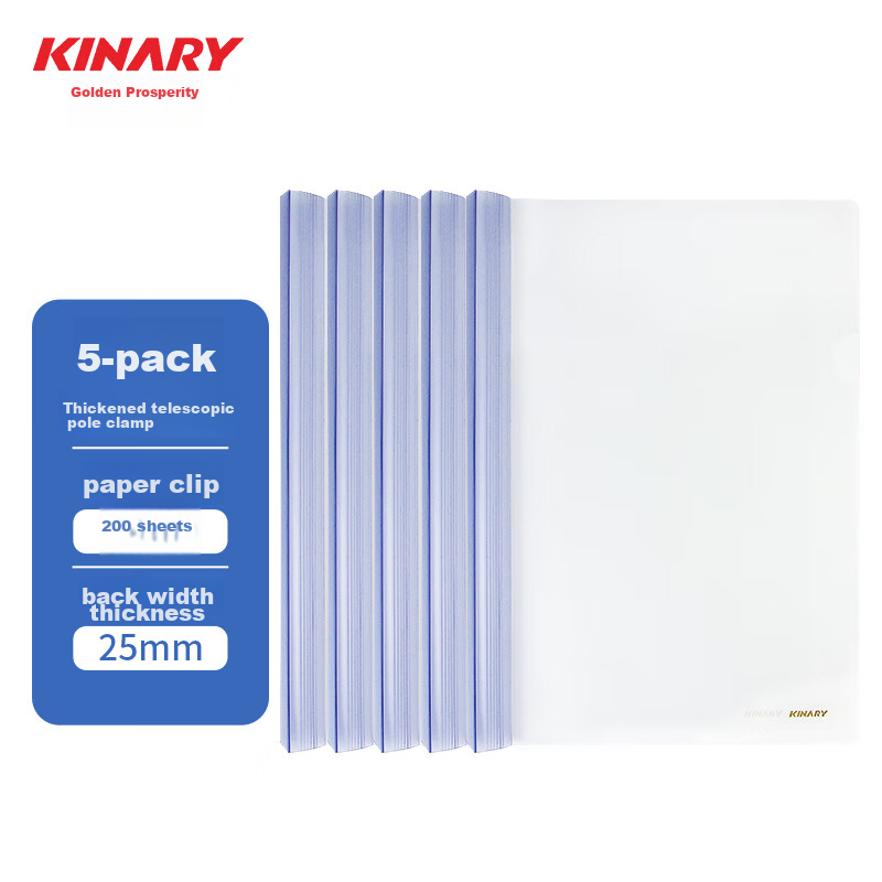 Jindeli 5-Pack 15mm Large Capacity A4 Triangular Pull Rod File Folder