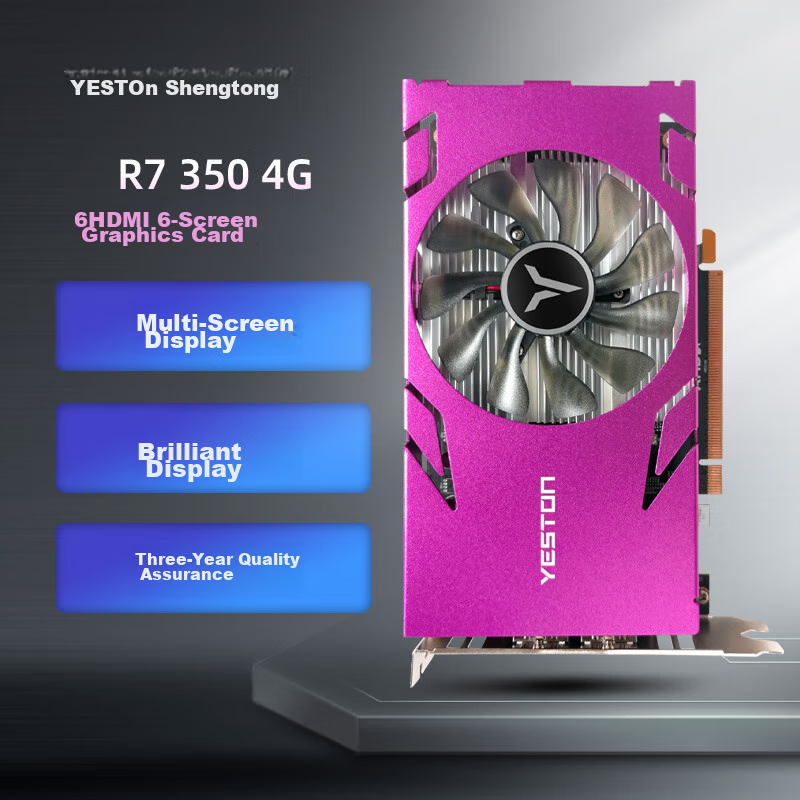 Yeston R7 350 4G 6HDMI Multi-Screen Graphics Card