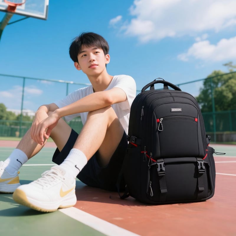 Edison Large Capacity Water-Resistant Backpack for Students