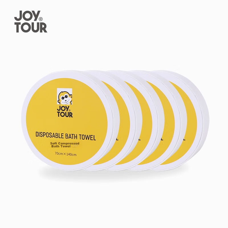 Joytour Compressed Travel Towels Set - Extra Large & Thick, Pack of 5