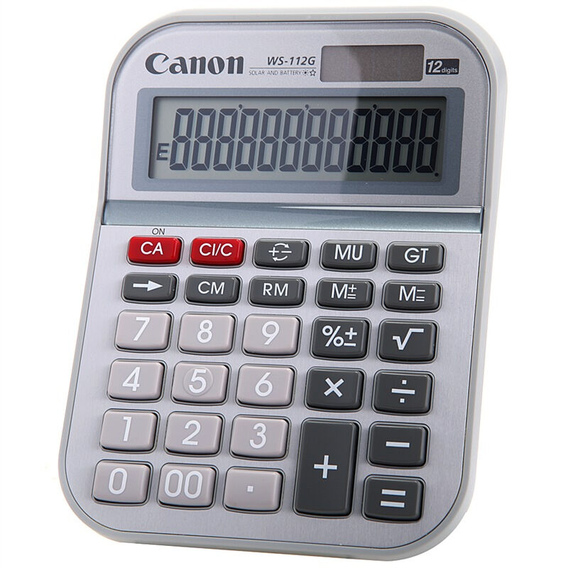 Canon WS-2212G Dual Power 12-Digit Large Screen Calculator