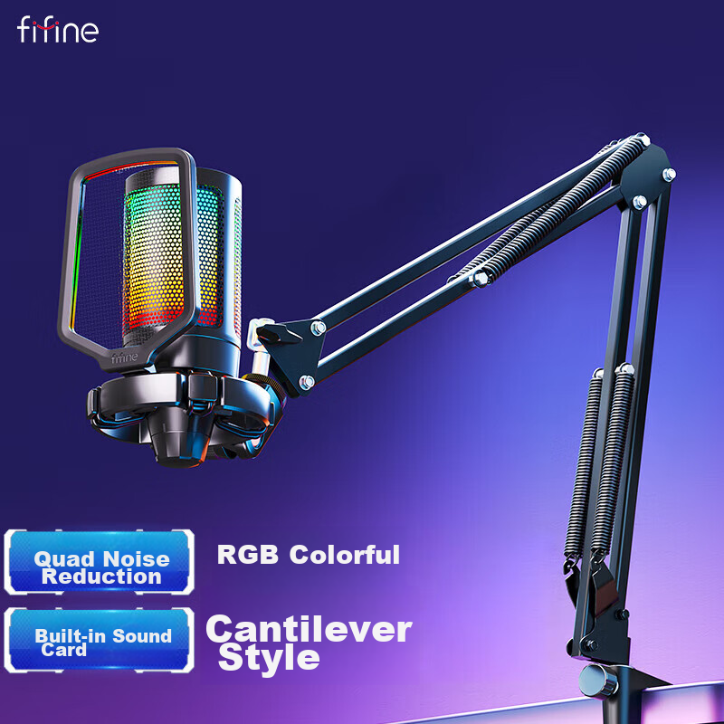 Fifine A6 USB Wired Condenser Microphone for Gaming, Streaming, E-Sports