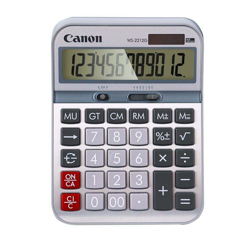 Canon WS-2212G Dual Power 12-Digit Large Screen Calculator