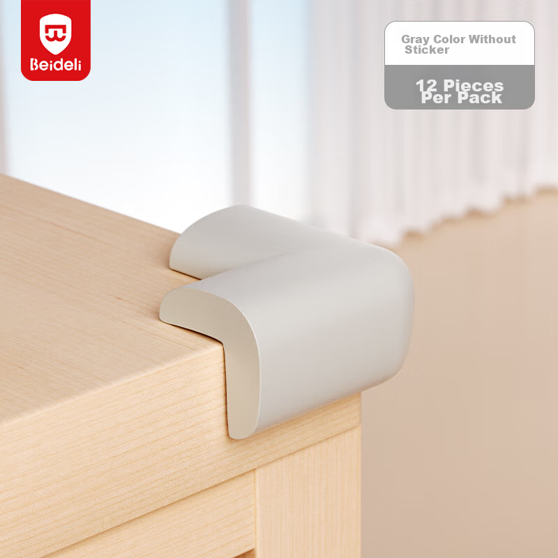 Beideli l-shaped corner guards, baby safety edge protectors, table corner protectors, widened and thickened, gray, 3m adhesive, 12 pieces