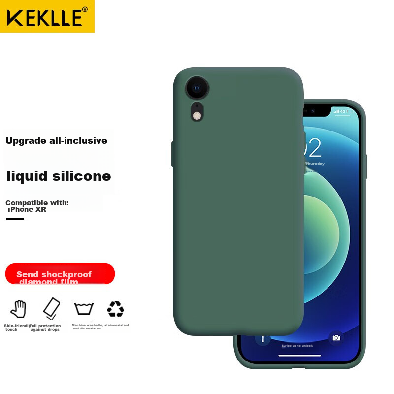 Keklle Silicone Case for iPhone XR, Midnight Green