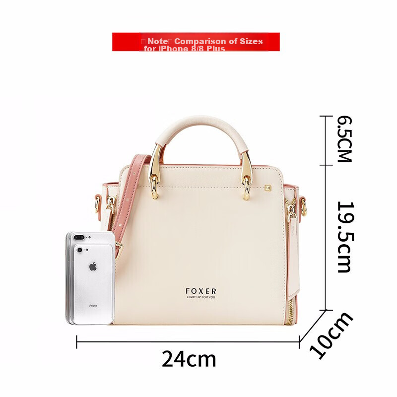 Foxer Women's Leather Tote Bag - Large Capacity, Stylish Crossbody & Shoulder Bag