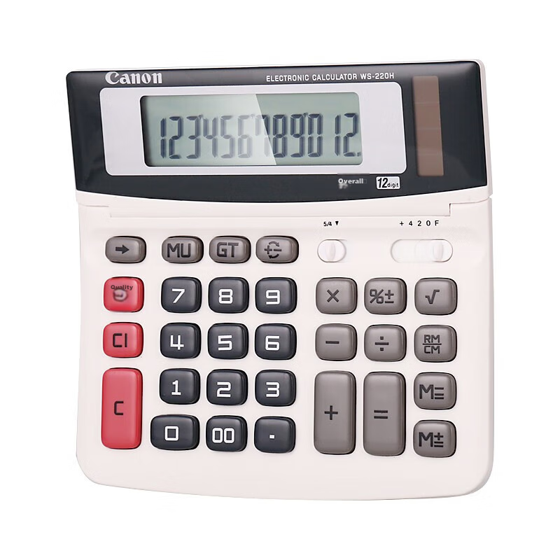 Canon WS-220H Dual Power Solar Calculator