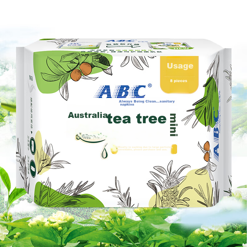 abc tea tree mini sanitary napkins 190mm