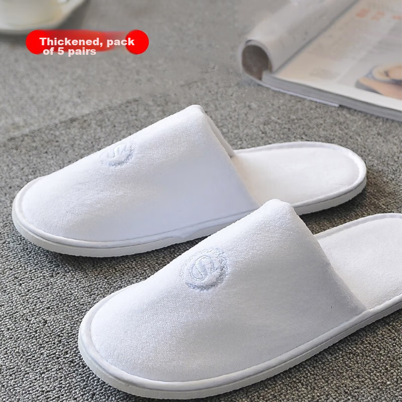 BWNK 5-Pair Disposable Travel Slippers