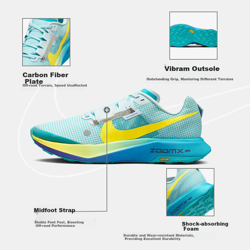 NIKE Men's Ultrafly Off-Road Running Shoes - Dynamic Blue & Yellow_0