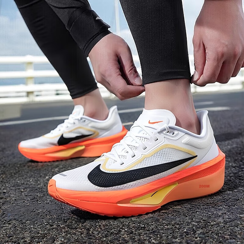 NIKE ZOOM FLY 6 Men's Running Shoes - White Orange, Size 40_0