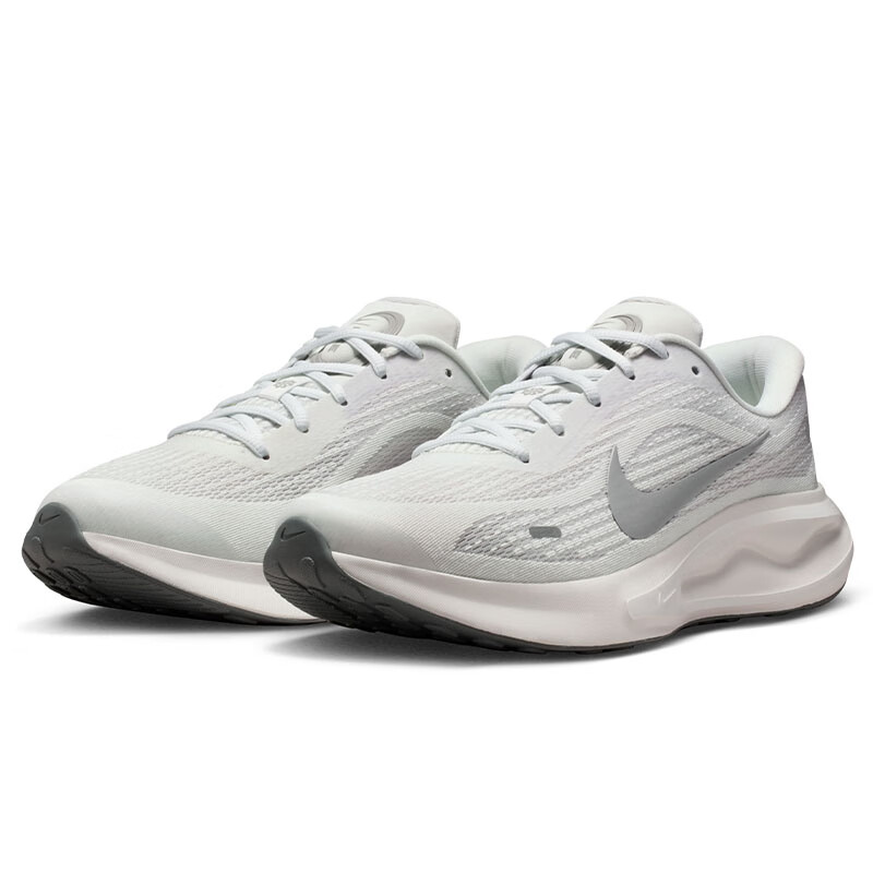 NIKE Men's JOURNEY Running Shoes – Cushioned & Breathable, White/Gray, Size 42_0