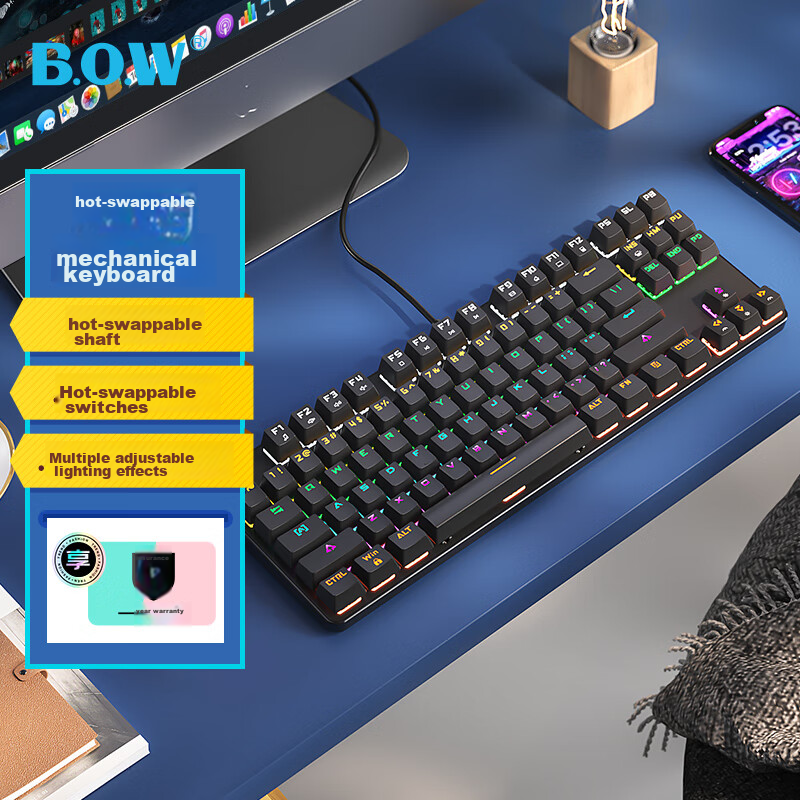 bow g19 hot-swappable mechanical keyboard gaming office