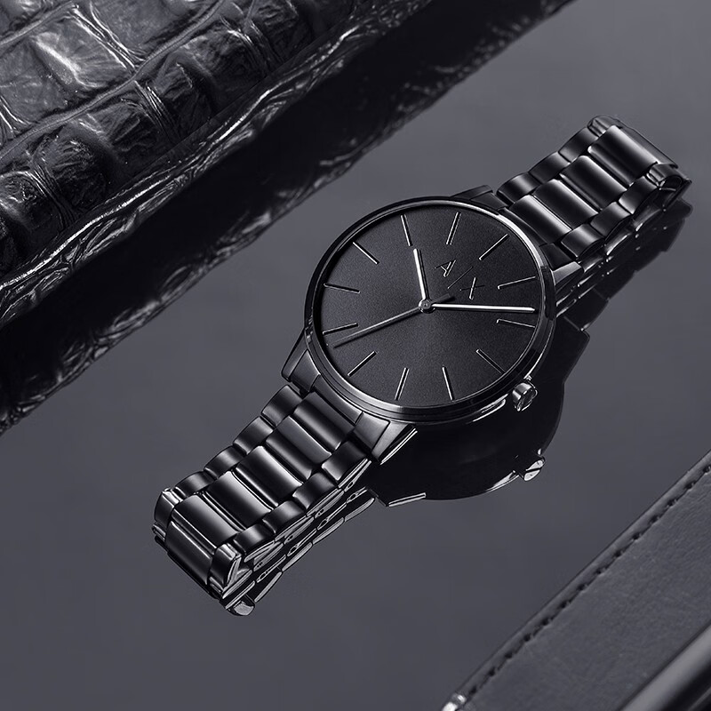 Armani Exchange Black Knight Steel Strap Quartz Watch for Men