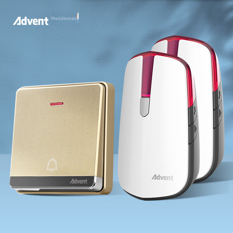 Advent Self-Charging Wireless Doorbell with Large Buttons