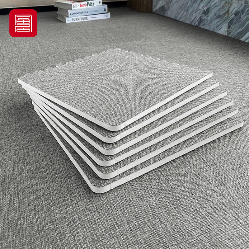foojo linen-textured patchwork carpet, all-season full coverage
