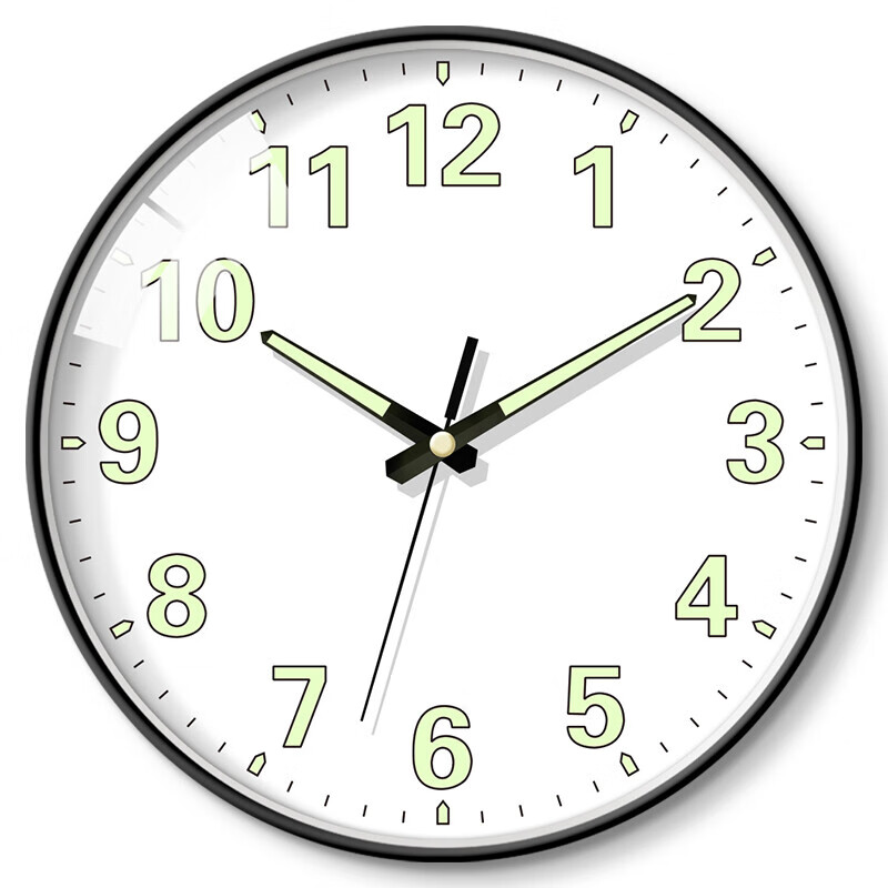 BBA Night Glow Round Wall Clock, 30cm