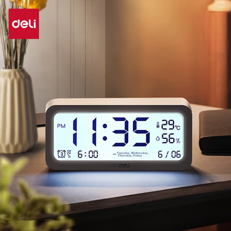 Deli Multifunctional Alarm Clock with Backlight