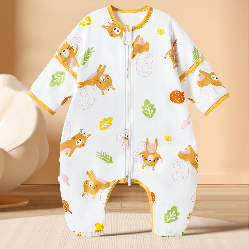 Tongyan Baby Split-Leg Sleep Bag, Spring Autumn Cotton Gauze Pajamas