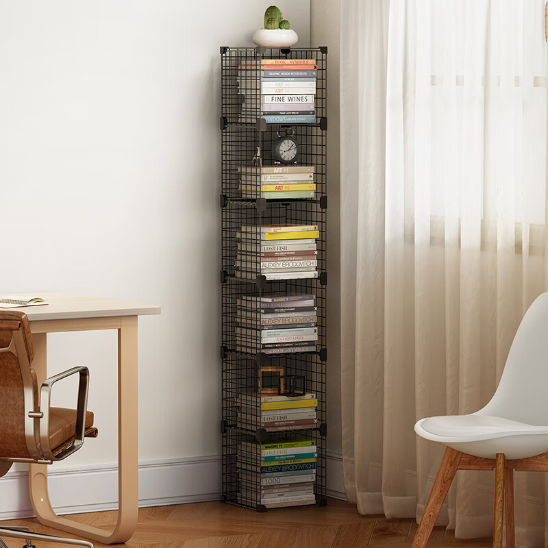 anerya iron bookshelf, multi-layer storage, living room, bedroom