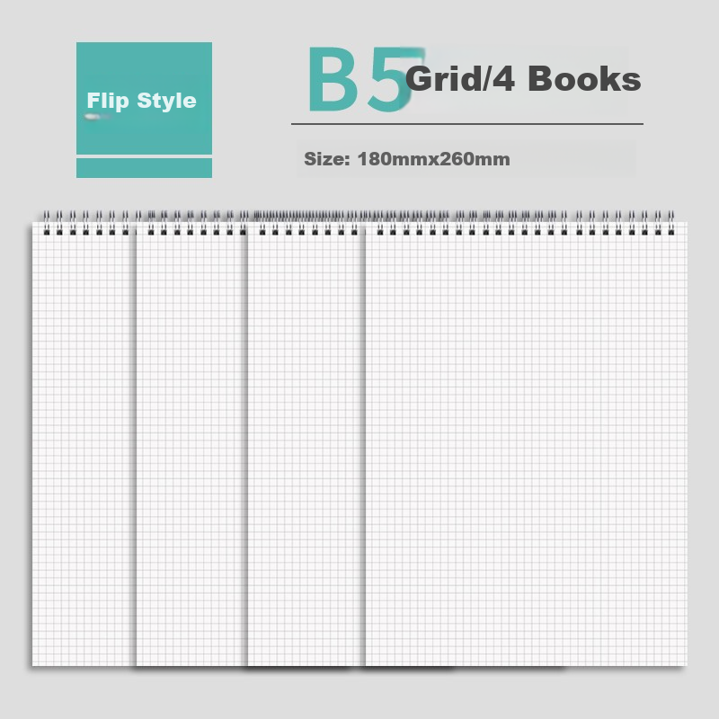 faramon B5 grid notebook 4-pack