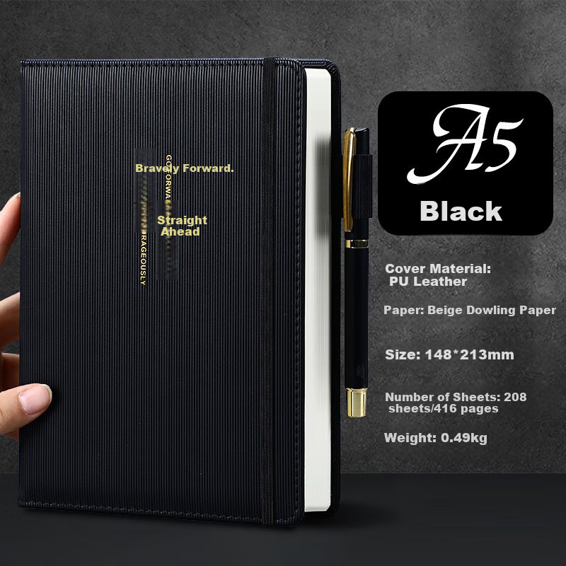 Jiaranheng A5 Thick Leather Notebook, 416 Pages