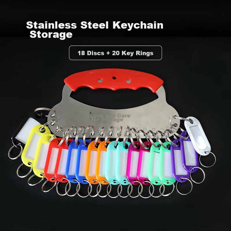 befon 18-slot key organizer with tags stainless steel
