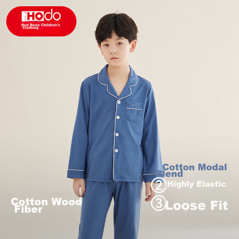 Hodo Seaside Blue Modal Cotton Pajamas Set J3173