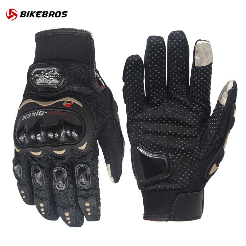 bikebros unisex anti-fall touchscreen compatible windproof riding gloves
