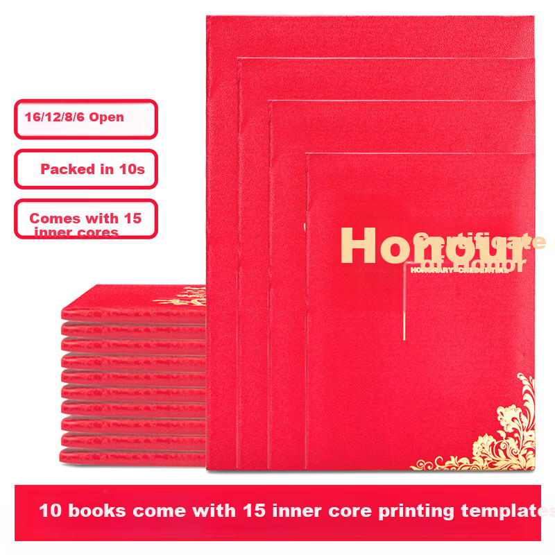Deli 10-pack 12K Honor Certificates with Special Paper Cover