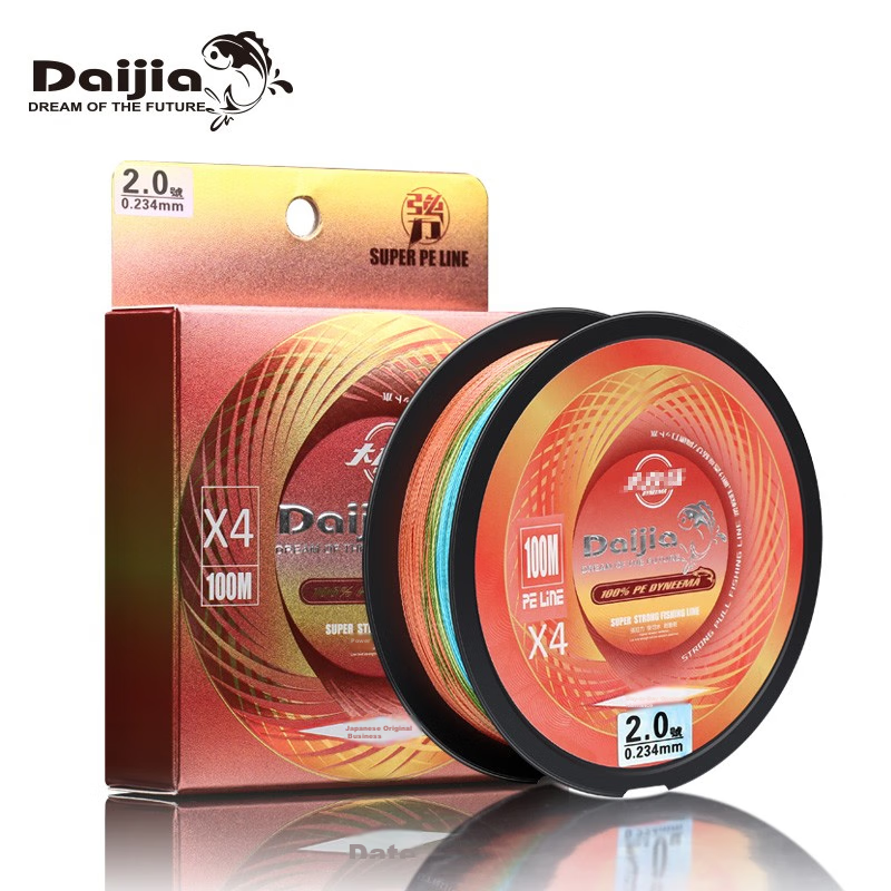 daijia 4-strand pe fishing line, 100m, 0.8#