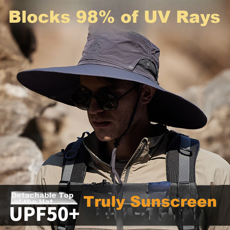 mission uv wide brim sun hat for men