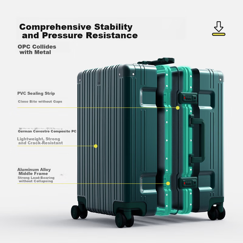 90 24-inch Aluminum Suitcase with Universal Wheels