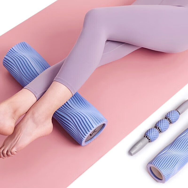 keep yoga foam roller light blue massage stick