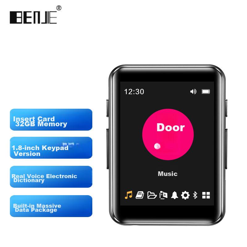 benjie x1 32gb mp3 player with bluetooth, touch screen