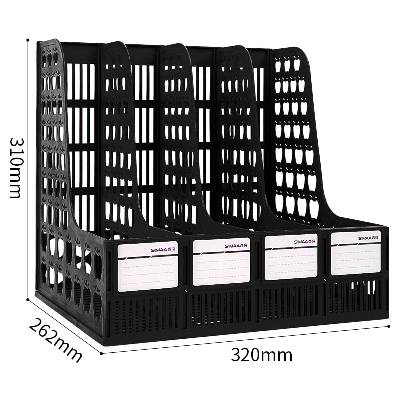SIMAA 4-Section A4 File Organizer, Classic Black