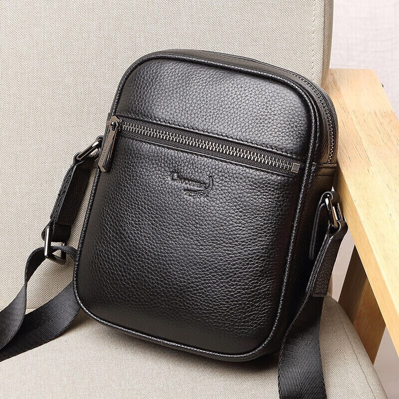 Crocodile men's leather crossbody bag