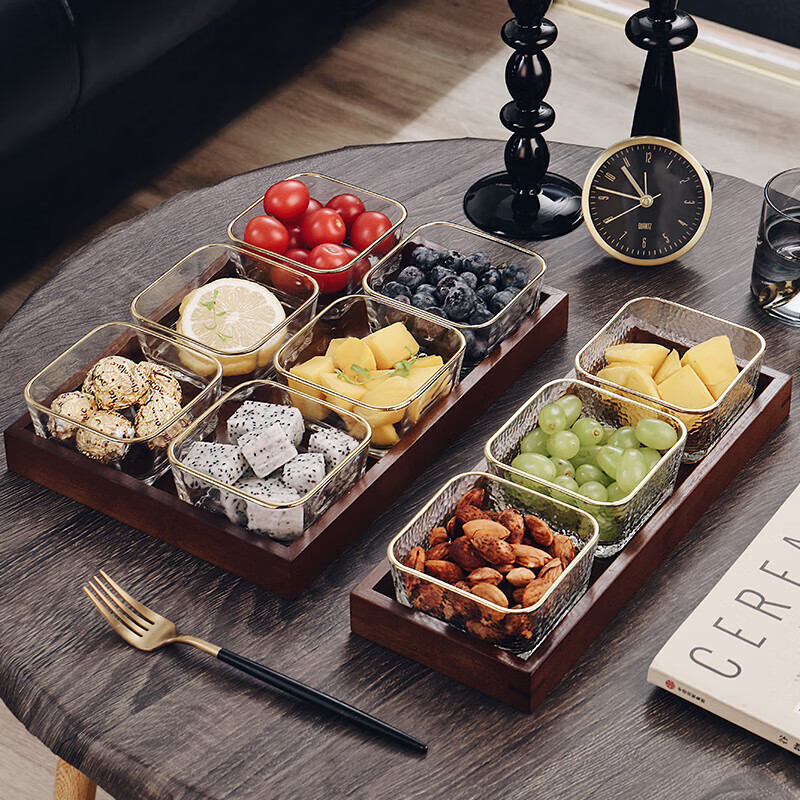 Cristalglass glass fruit plate, 6-section snack divider