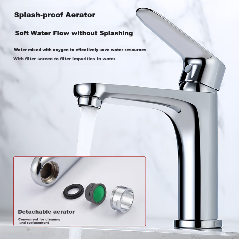 larsd brass dual-handle bathroom basin faucet with extended spout