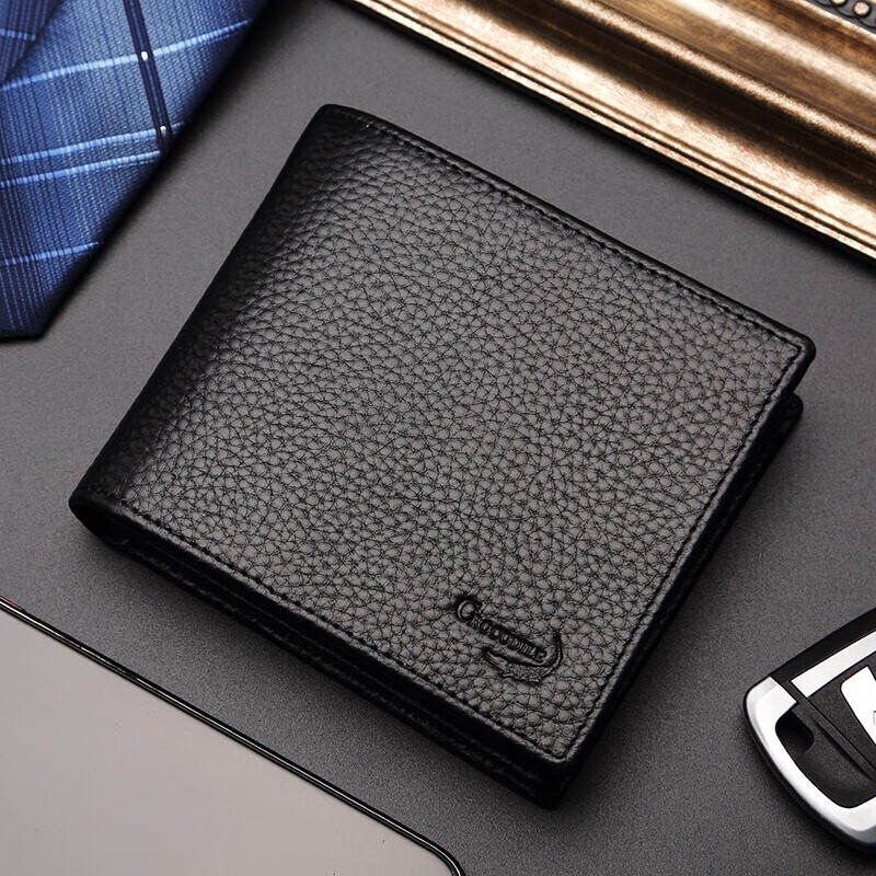 Crocodile men's top-grain leather wallet, stylish gift for boyfriend