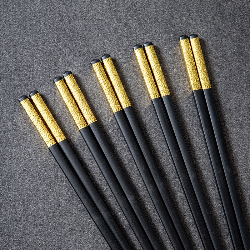 Shihua 10 pairs golden alloy chopsticks gift set