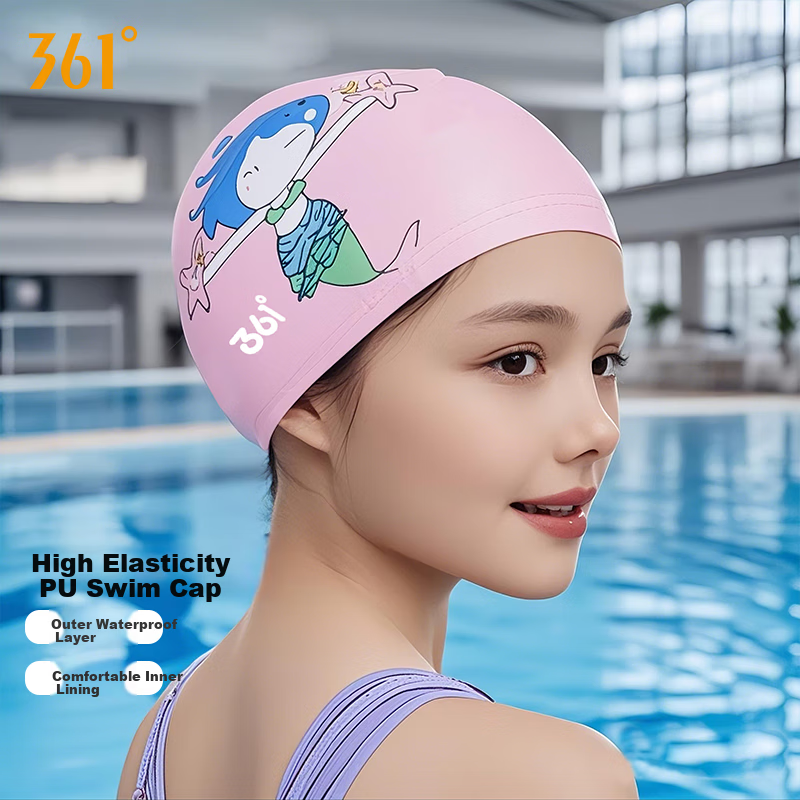 361° Kids Swim Cap with Cute Cartoon Design