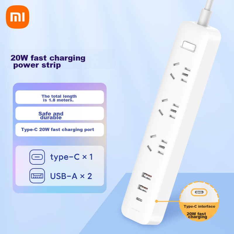 MI Mijia Power Strip 20W Fast Charging USB Type-C