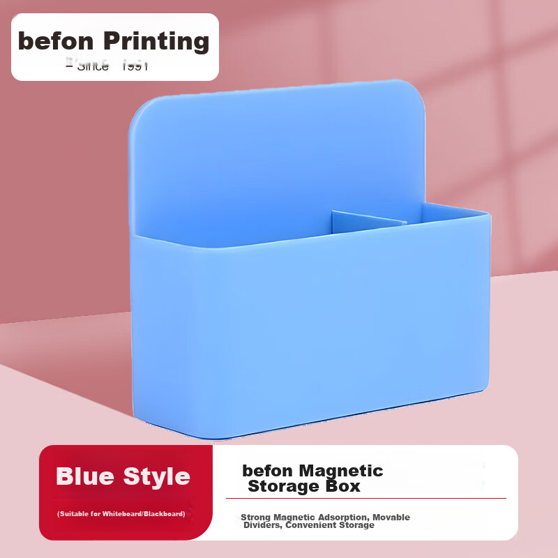 befon multifunctional magnetic pen holder for whiteboard, blackboard, blue