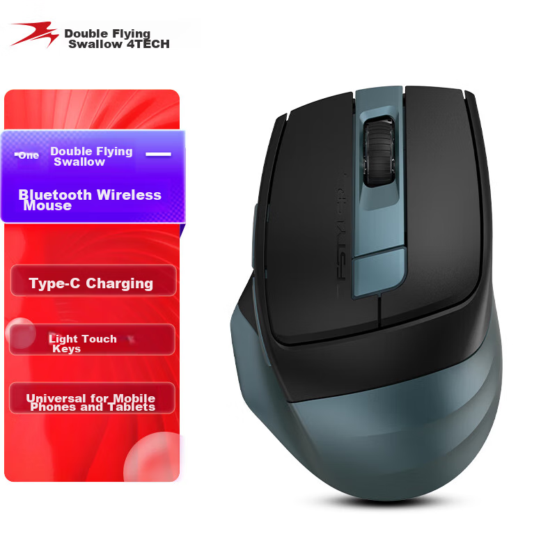 A4TECH FB10CS Silent Wireless Bluetooth Mouse – Rechargeable for Laptops, Tablets, and Smartphones