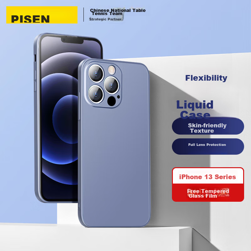 Pisen Silicone Case for iPhone 13 Pro Max, Blue
