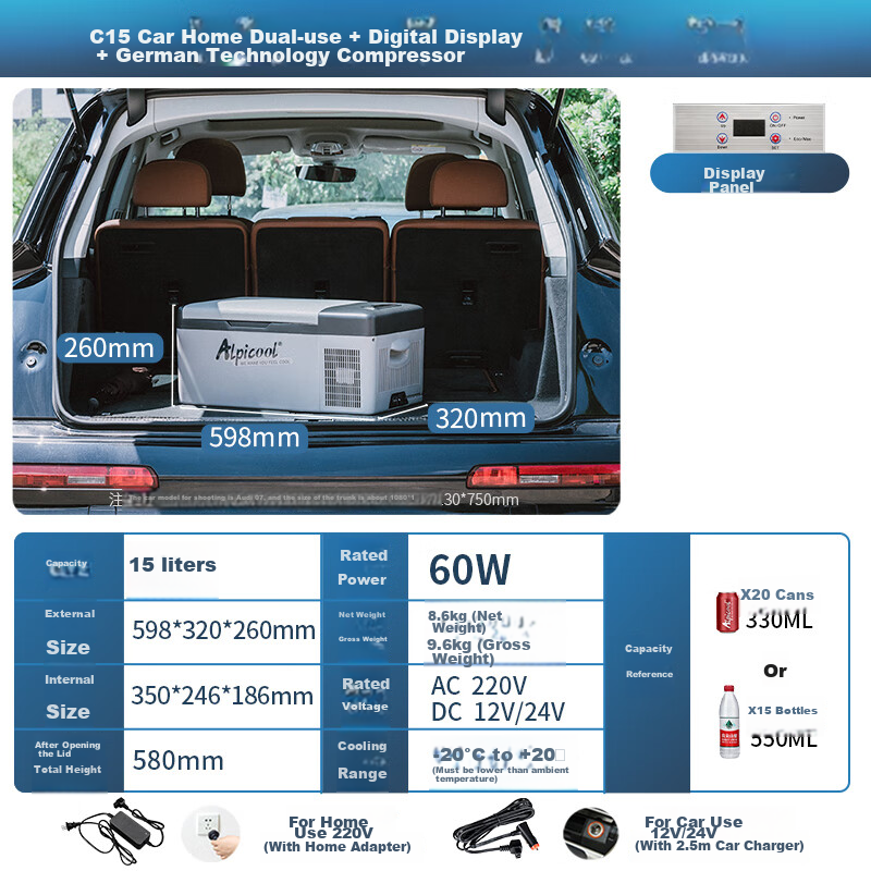 Alpicool Car Refrigerator with APP Control