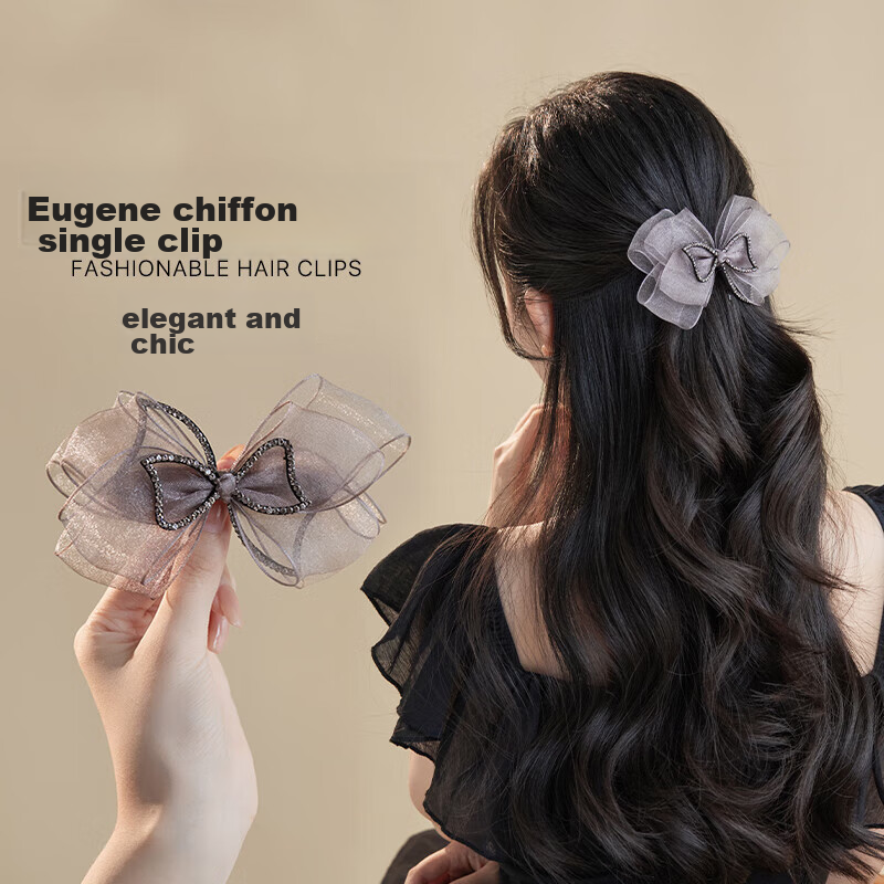 chimera elegant organza bow hair clip